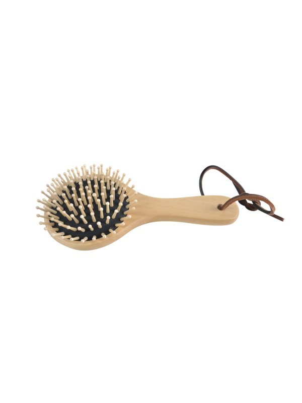 BROSSE A CRINS RONDE AVEC PICOTS BOIS BORSTIQ