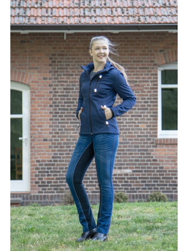 PANTALON D'EQUITATION EN JEAN DROIT AVEC FOND DE PEAU HKM