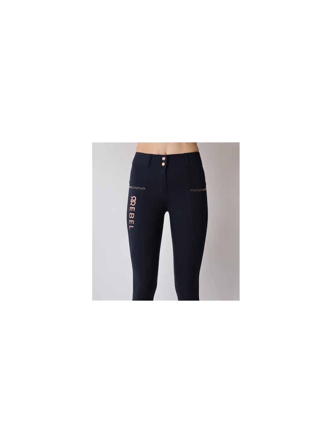 PANTALON D'EQUITATION FEMME FULL GRIP DETAIL ROSEGOLD REBEL MONTAR