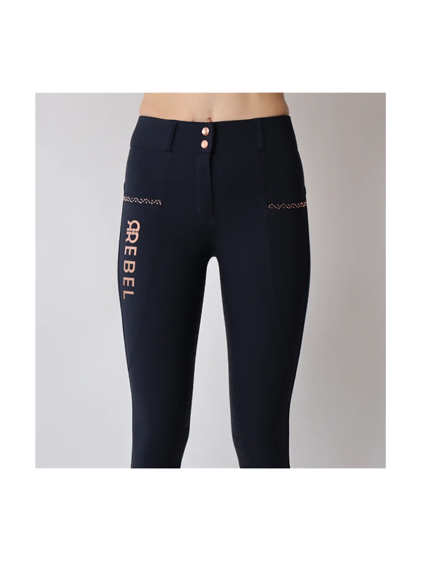 PANTALON D'EQUITATION FEMME FULL GRIP DETAIL ROSEGOLD REBEL MONTAR