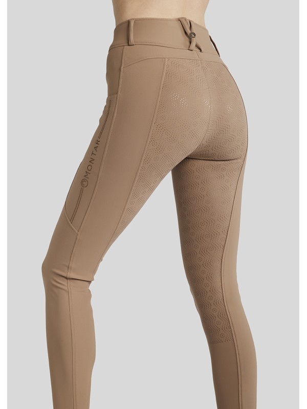 LEGGING D'EQUITATION MOAVIANA CRYSTAL FULL GRIP MONTAR