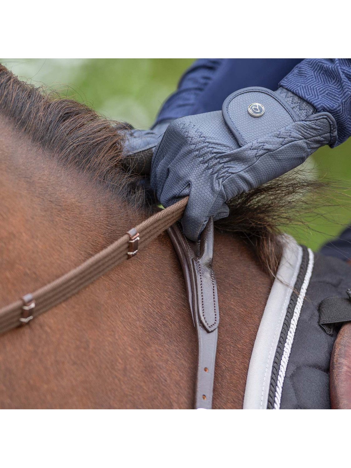 COLLIER DE CHASSE CHEVAL EN CUIR AVEC POIGNEE QHP