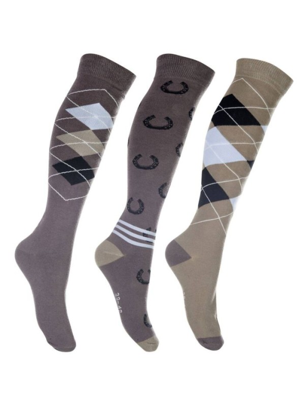 LOT DE 3 CHAUSSETTE D'EQUITATION "CARDIFF" HKM
