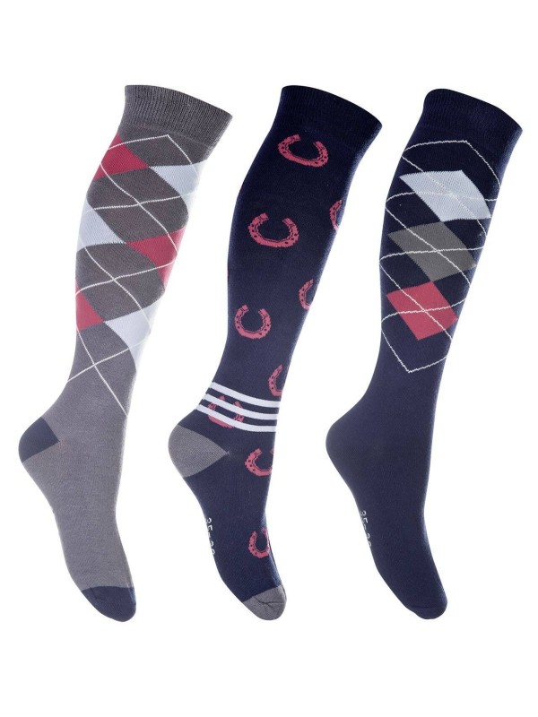 LOT DE 3 CHAUSSETTE D'EQUITATION "CARDIFF" HKM