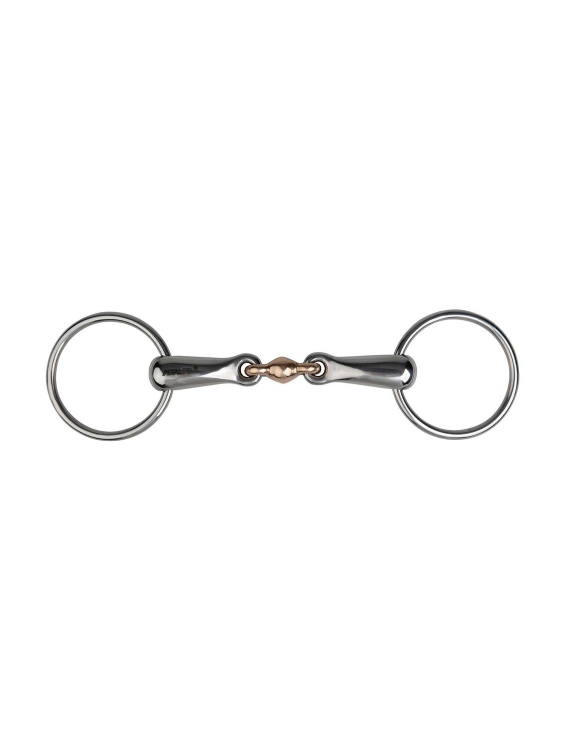 MORS POUR CHEVAUX A ANNEAUX DOUBLE BRISURE EN CUIVRE METALAB