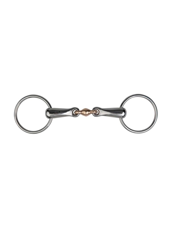 MORS POUR CHEVAUX A ANNEAUX DOUBLE BRISURE EN CUIVRE METALAB