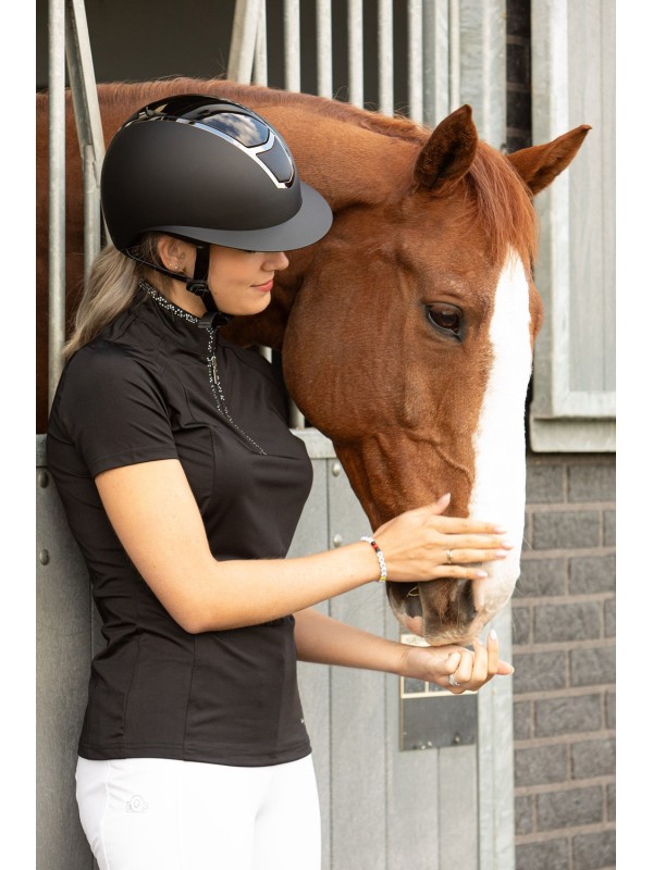 CASQUE D'EQUITATION POUR CAVALIER "MONT BLANC GLOSSY" HARRY'S HORSE