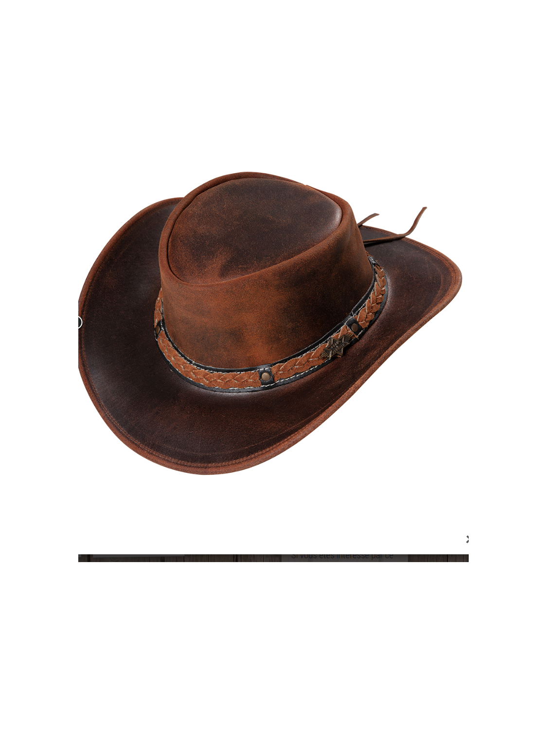 CHAPEAU EN CUIR BUCH MARRON STARS&STRIPES