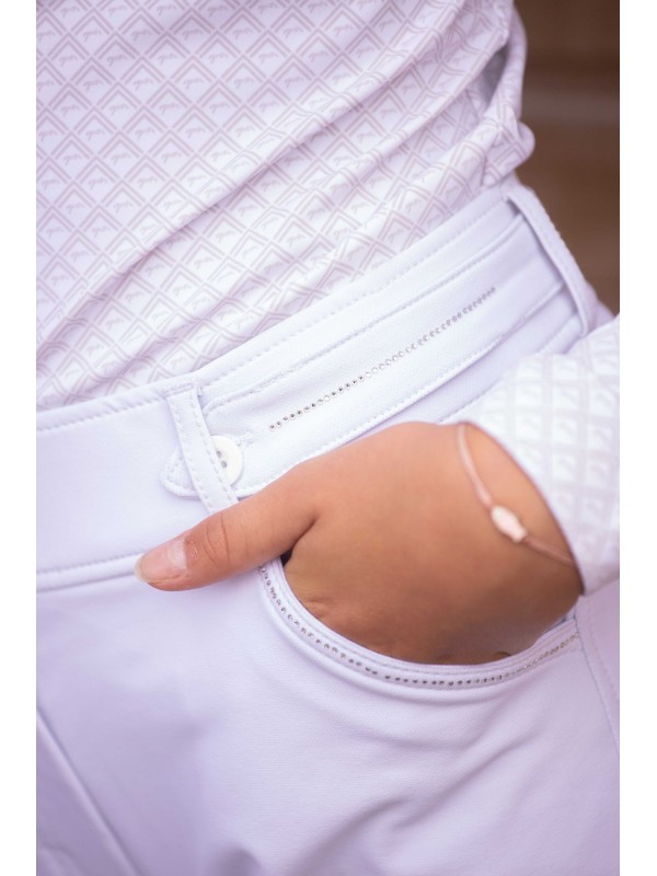 PANTALON D'EQUITATION "ELEGANCE" GRIP GENOU BLANC PENELOPE