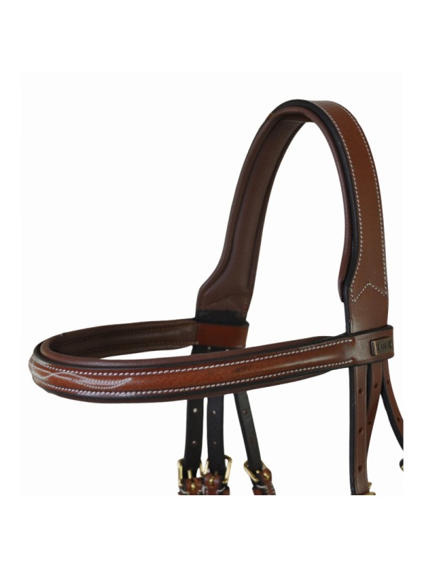 BRIDON CHEVAL EN CUIR, SURPIQUURE "KESSEL" TDET