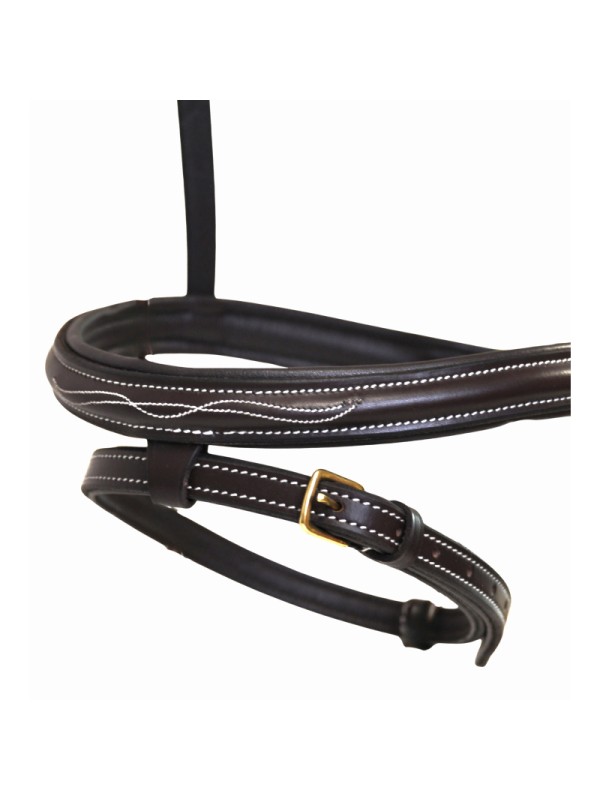 BRIDON CHEVAL EN CUIR, SURPIQUURE "KESSEL" TDET