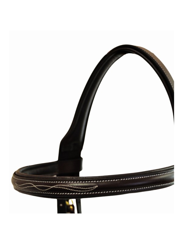 BRIDON CHEVAL EN CUIR, SURPIQUURE "KESSEL" TDET