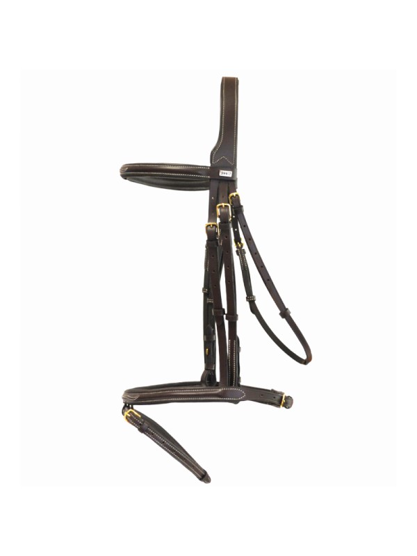 BRIDON CHEVAL EN CUIR, SURPIQUURE "KESSEL" TDET