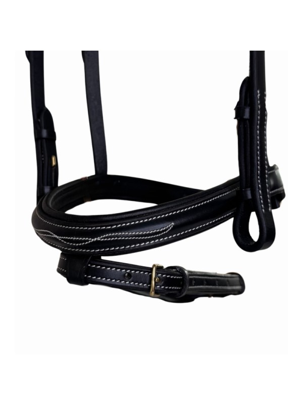 BRIDON CHEVAL EN CUIR, SURPIQUURE "KESSEL" TDET