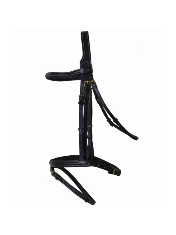 BRIDON CHEVAL EN CUIR, SURPIQUURE "KESSEL" TDET