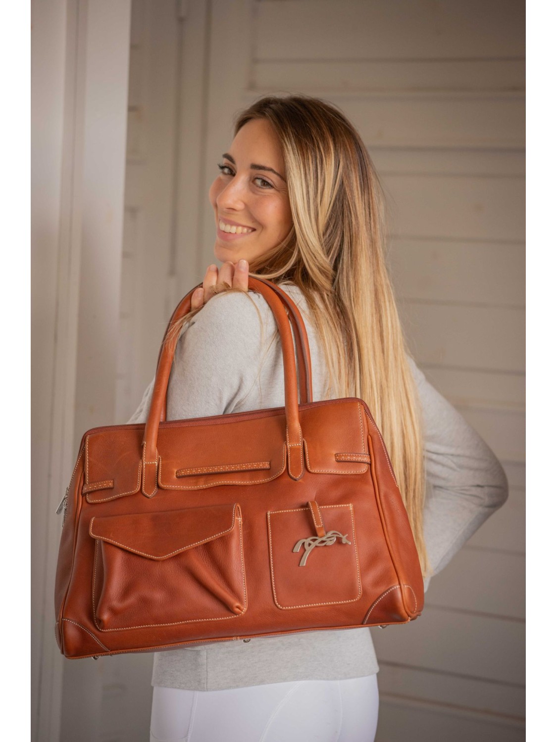 SAC A MAIN EN CUIR, PENELOPE "MAELYS GRAND MODELE"