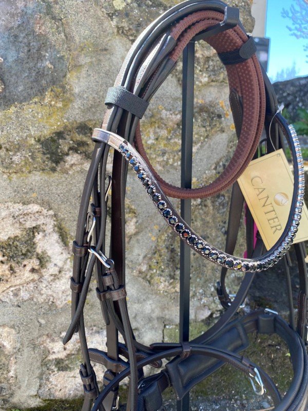 BRIDON EN CUIR FRONTAL STRASS " TOTILAS " CANTER