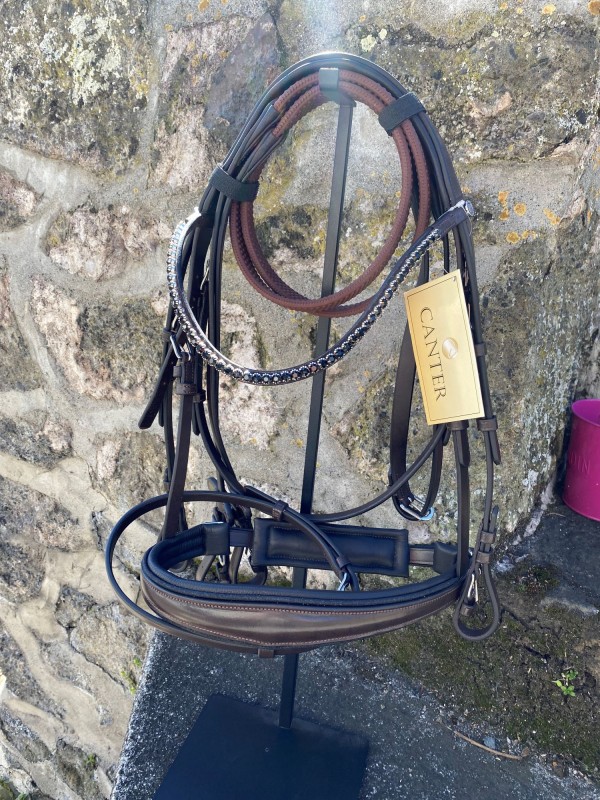 BRIDON EN CUIR FRONTAL STRASS " TOTILAS " CANTER