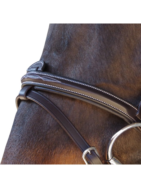 FILET EN CUIR CHEVAL" SURPIQUE " CANTER