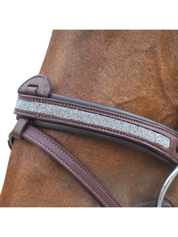 BRIDON EN CUIR COMBINE " KITSI " FLAG&CUP