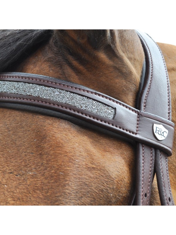 BRIDON EN CUIR COMBINE " KITSI " FLAG&CUP