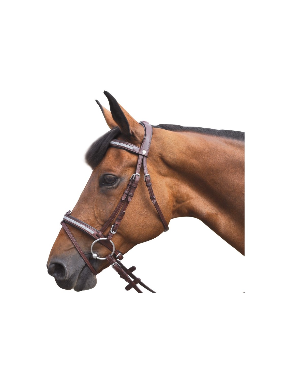 BRIDON EN CUIR COMBINE " KITSI " FLAG&CUP